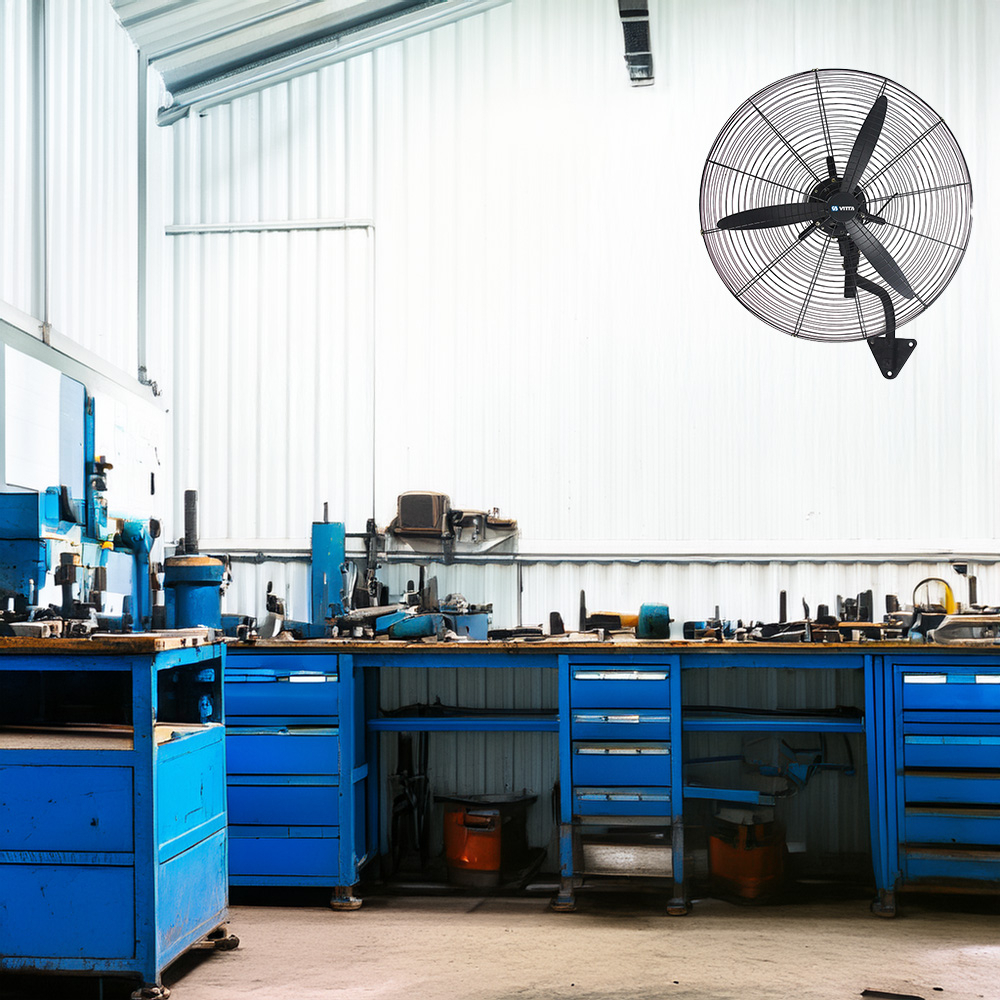 Ventilador Industrial 30'' Vitta 2 En 1 Pie/ Pared 3 Aspas Negro