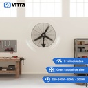 Combo x2 Ventilador Industrial 30'' Vitta 2 En 1 Pie/ Pared 3 Aspas Negro
