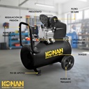 Compresor De Aire Con Kit Konan 40 Lts 2hp 8 Bar 135 L/min Negro 50 Hz Monofásica 