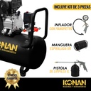 Compresor De Aire Con Kit Konan 40 Lts 2hp 8 Bar 135 L/min Negro 50 Hz Monofásica 