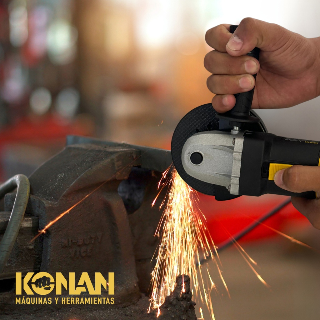 Amoladora Angular Konan 115mm 720w Corte Y Desbaste Eléctrica 