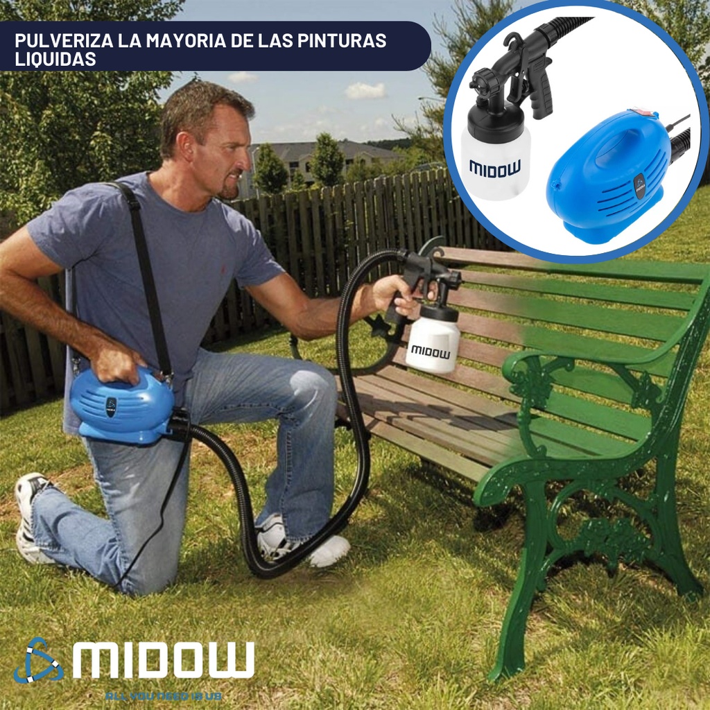 Equipo Pistola Para Pintar con Soplete Midow 650w 