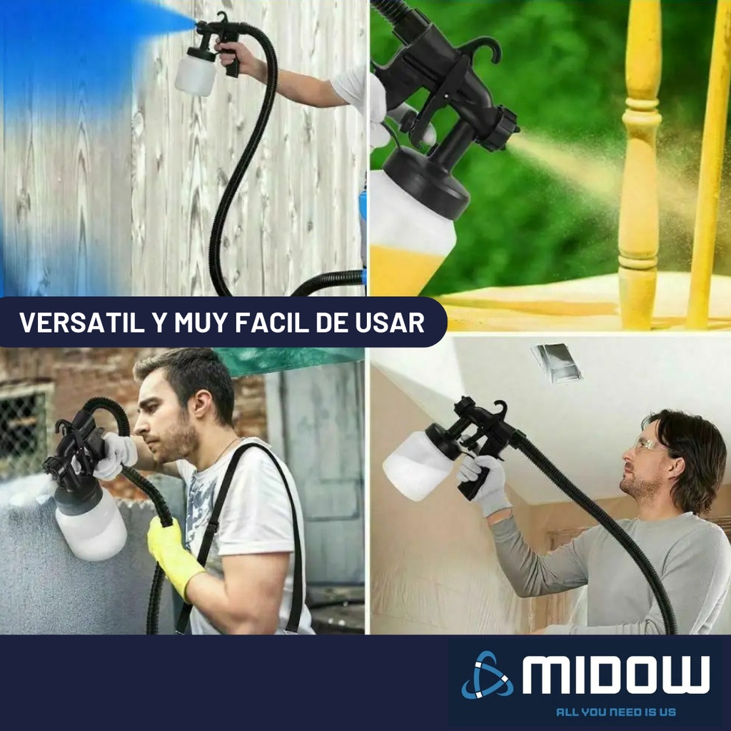 Equipo Pistola Para Pintar con Soplete Midow 650w 