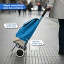 Changuito De Compras Reforzado 35 L Plegable Celeste 
