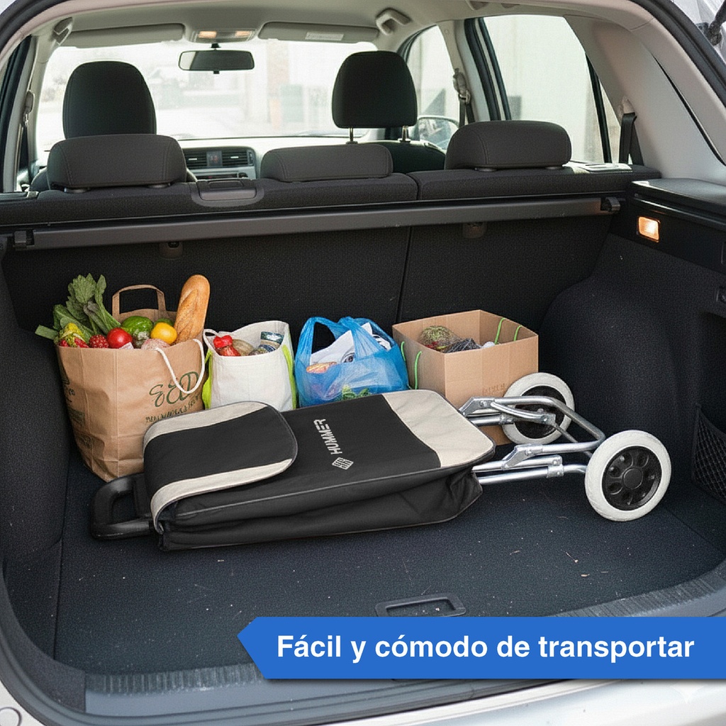 Changuito De Compras Reforzado 35 L Plegable Negro