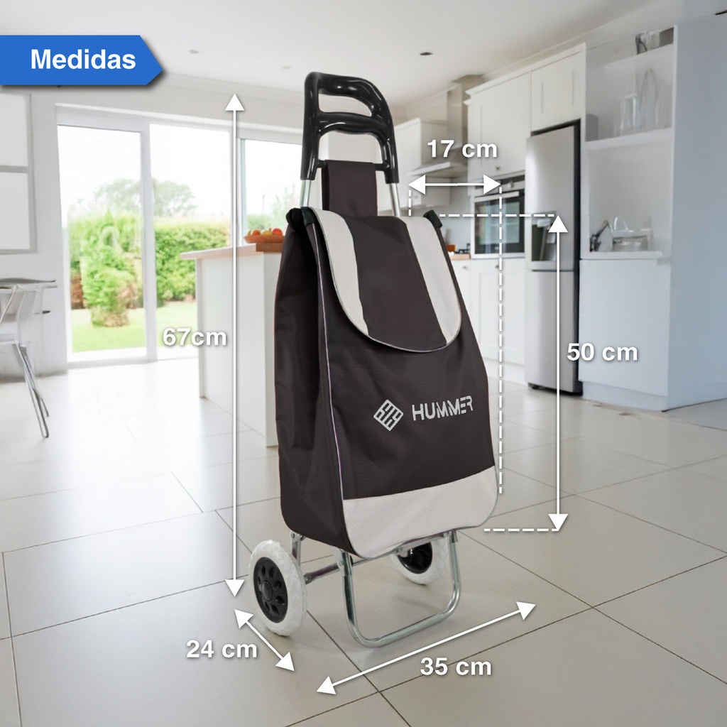 Changuito De Compras Reforzado 35 L Plegable Negro