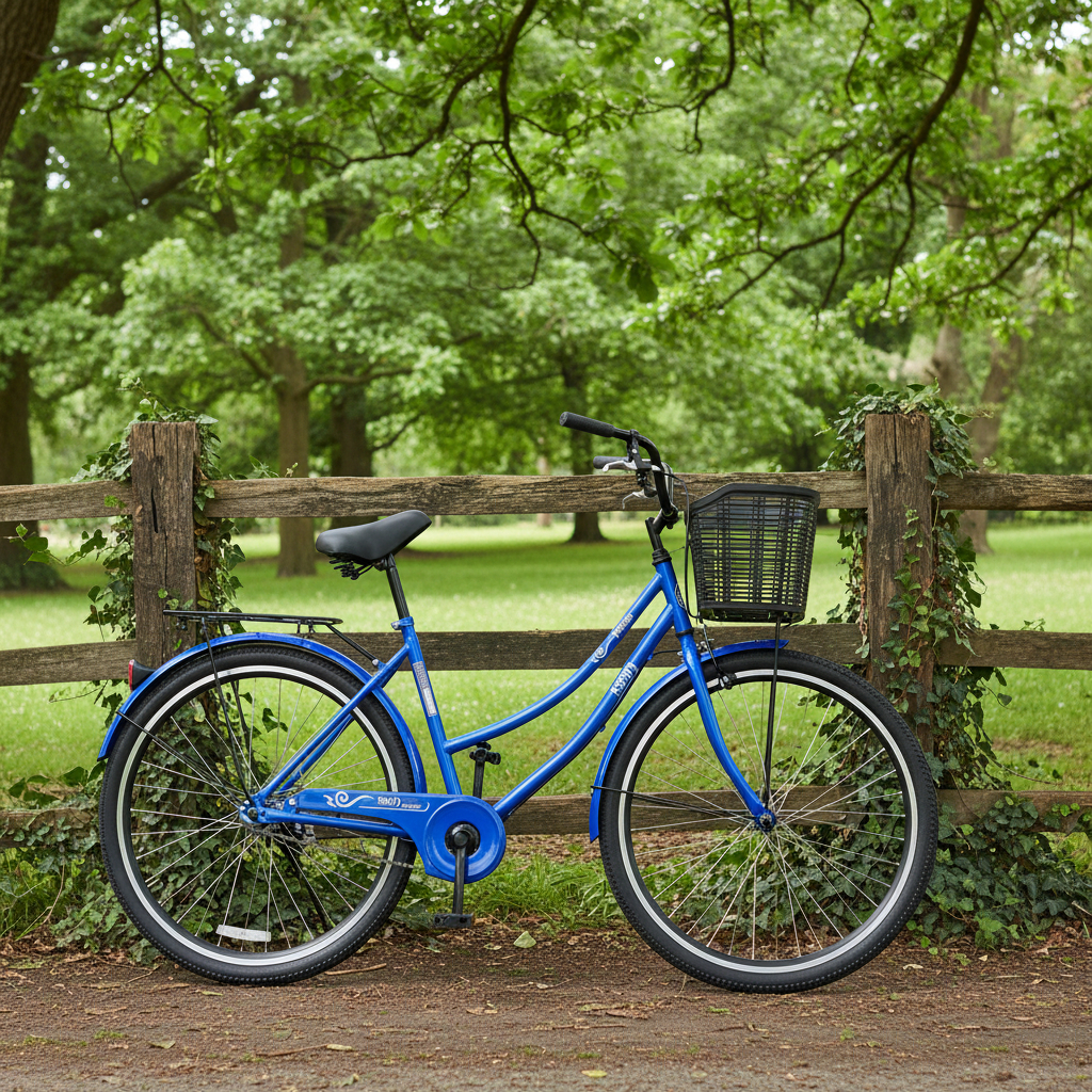 Bicicleta De Paseo Rodado 27 Con Canasto Kanji Azul
