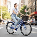 Bicicleta De Paseo Rodado 27 Con Canasto Kanji Azul