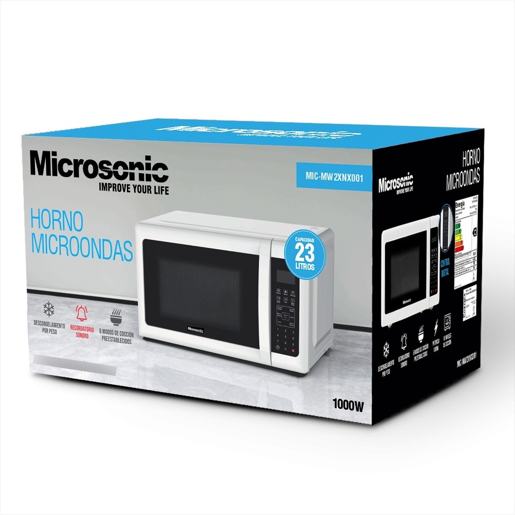 Microondas Microsonic Digital Panel Táctil 23 Lts. 1000w