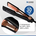 Planchita De Pelo Suono Snpe-1102 Negra Placas de Ceramica 