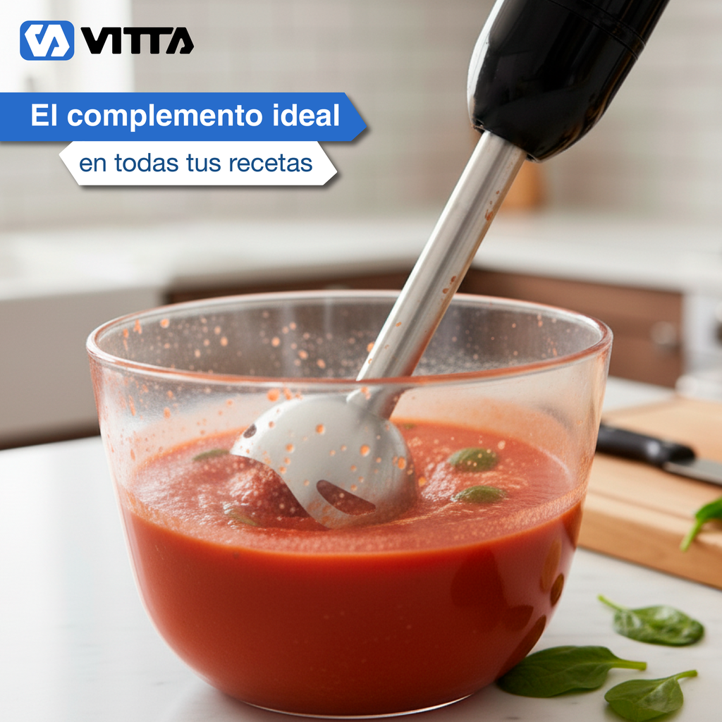 Minipimer Mixer Vitta 800w 2 Vel Acero Inoxidable Negra