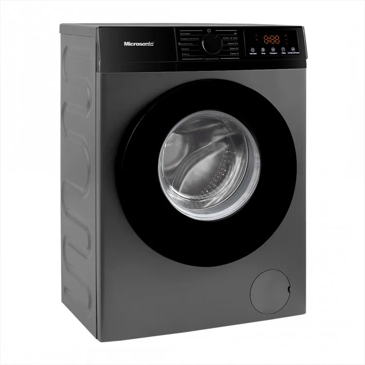 Lavarropas Automático Microsonic 8kg Inverter Frontal Gris