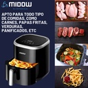 Freidora De Aire Sin Aceite Midow 3.5 Lts 1200w Display Led Negro