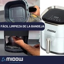 Freidora De Aire Sin Aceite Midow 3.5 Lts 1200w Display Led Blanco