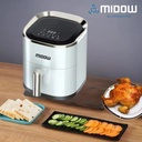 Freidora De Aire Sin Aceite Midow 3.5 Lts 1200w Display Led Blanco