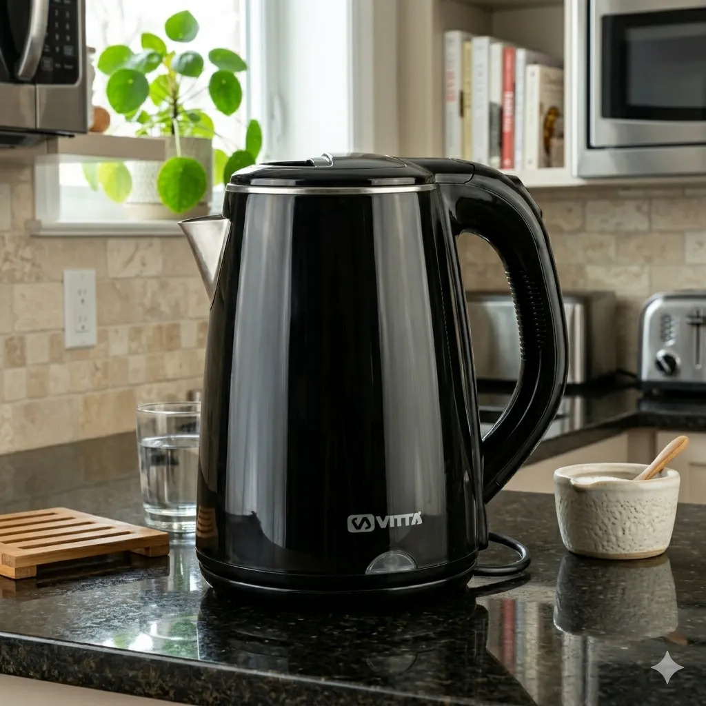 Pava Electrica Hervidora Vitta 1.8l 1500w Apagado Automatico Negro