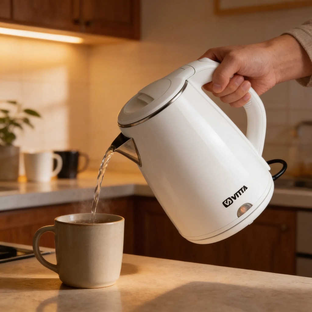 Pava Electrica Hervidora Vitta 1.8l 1500w Apagado Automatico Blanco