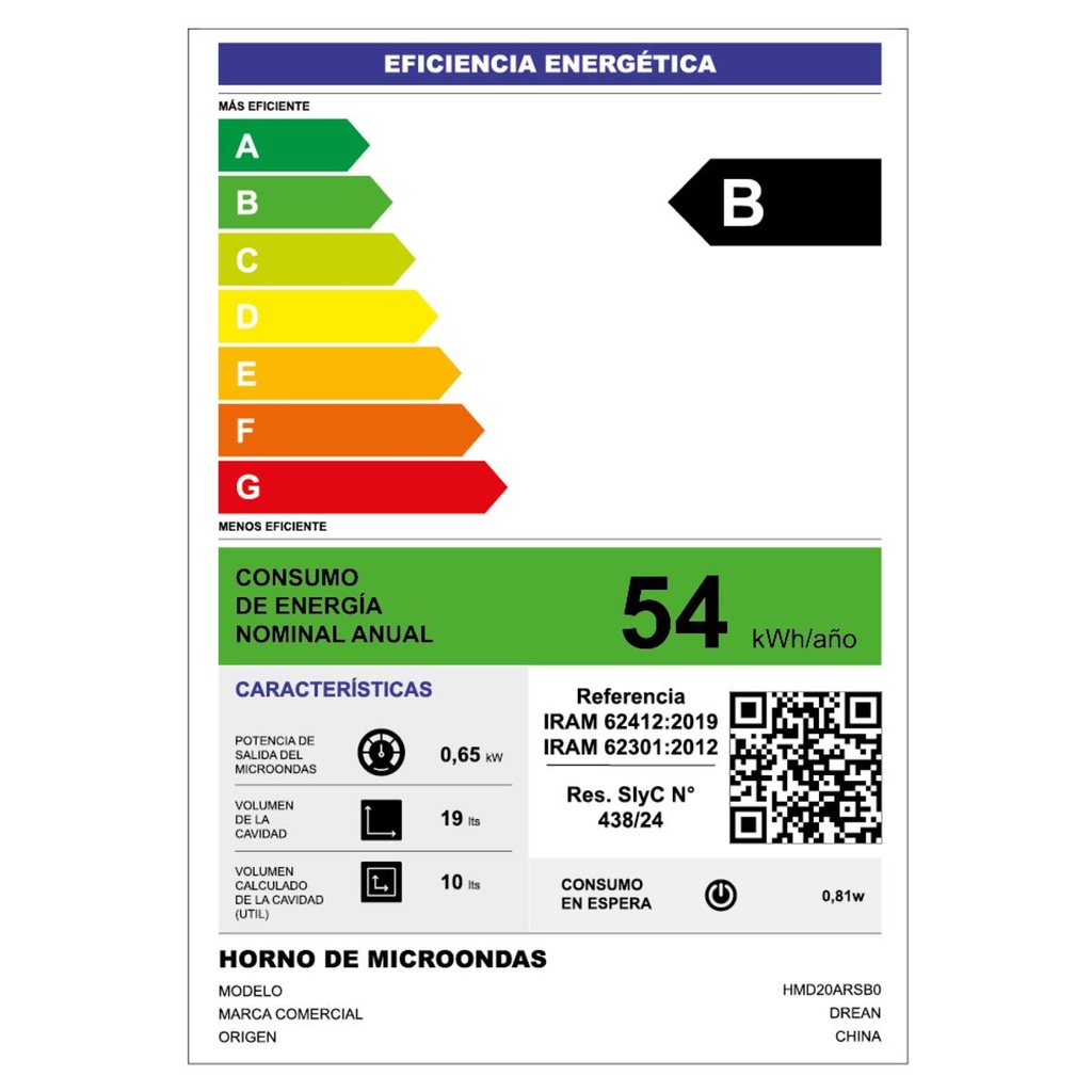 Microondas Drean 20L Blanco