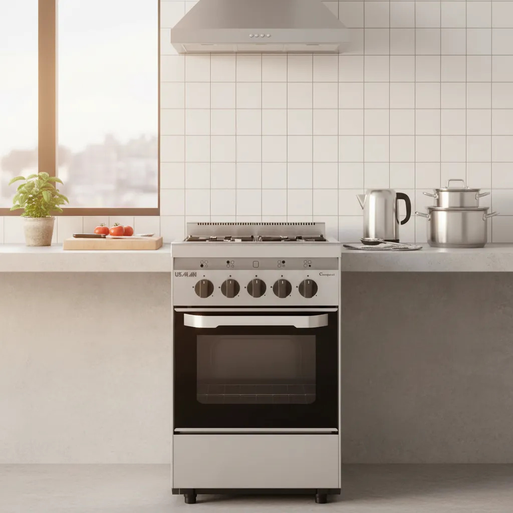 Cocina Industrial Usman Compact 52cm 4 Hornallas Color Negro