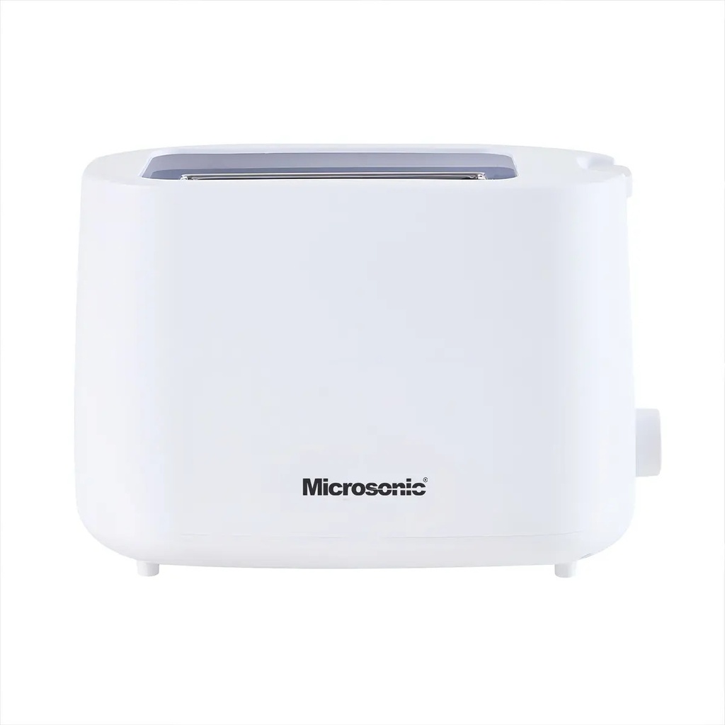 Tostadora Eléctrica Microsonic 800w 2 Panes Rebanadas Blanco