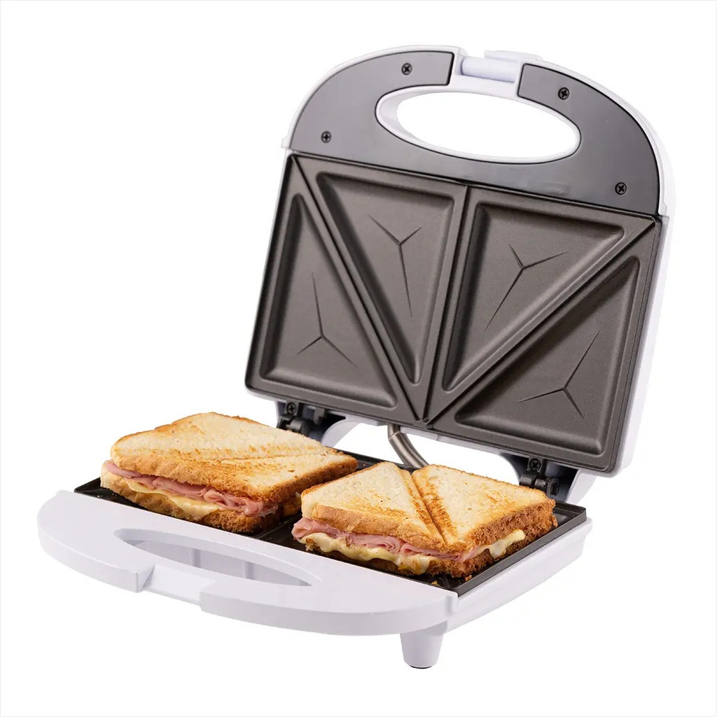Sandwichera Eléctrica Microsonic Tostadora 700w Color Blanco