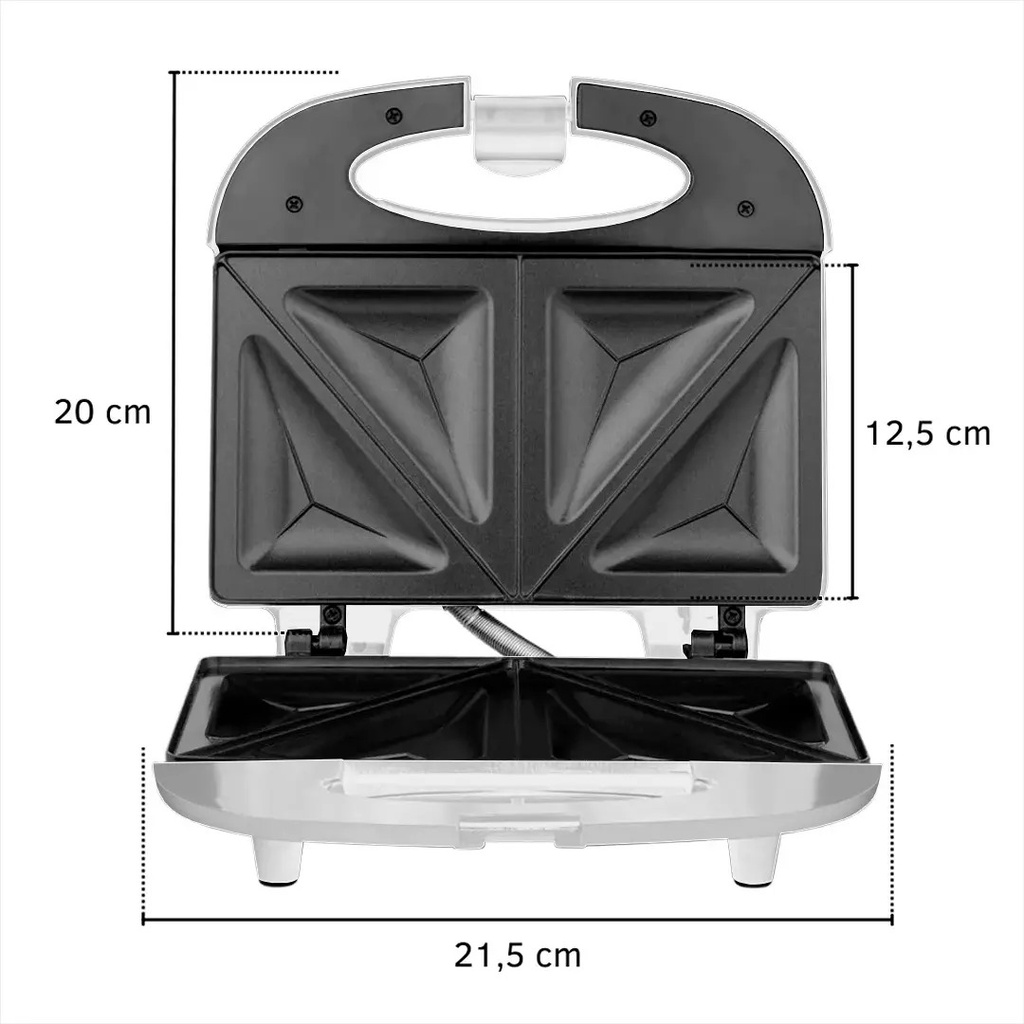 Sandwichera Eléctrica Microsonic Tostadora 700w Color Blanco