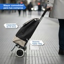 Changuito De Compras Reforzado 35 L Plegable Mercado Y Hogar Negro