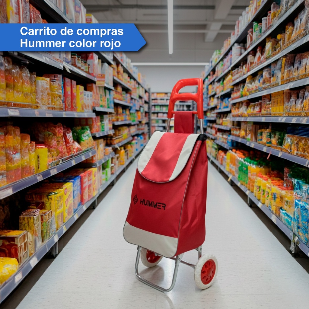 Changuito De Compras Reforzado 35 L Plegable Rojo 