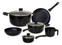 Bateria De Cocina 9 Piezas Midow Set Ollas Sarten Wok Teflon