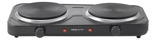 Anafe Eléctrico Kanji 2 Hornallas Negro 2200w Kjh-hp2200bdd