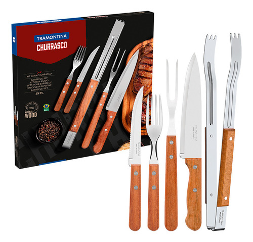 Kit Completo De Utensilios Para Barbacoa Tramontina 15 Pieza