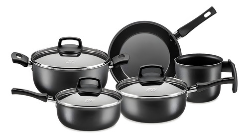 Batería Cocina Olla Cacerola Aluminio Teflón Safira 7p Mta