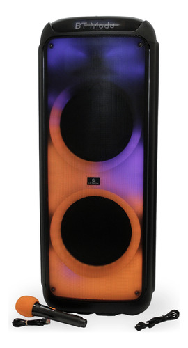 Torre De Sonido Parlante Ultrom Rio 18000w Luces Led 2 X 12 Negro 