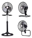 Ventilador Kanjihome 10 3 En 1 65w 3 Velocidades Kjh-fh1306 25.4 Cm Negro Metalicas Metalicas 