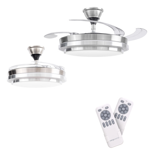 Combo X2 Ventiladores Vitta De Techo Retractil C/luz 6v Acero 