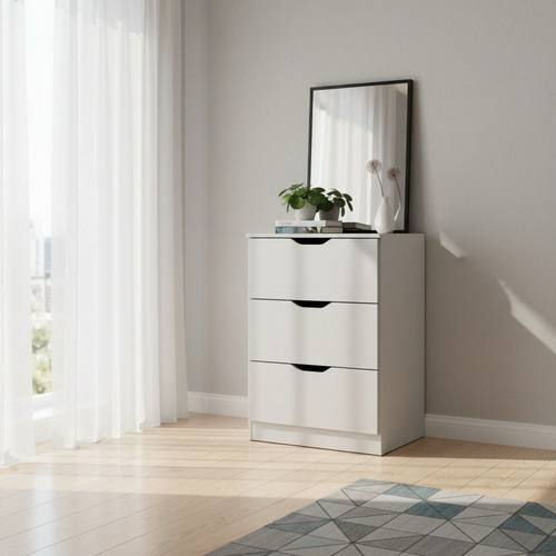 Chifonier Comoda 3 Cajones Vitta 60x40x90,5cm color Blanco