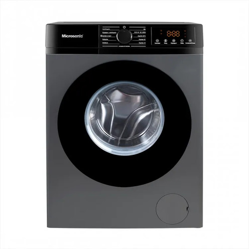 Lavarropas Automático Microsonic 8kg Inverter Frontal Gris