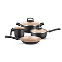 Bateria de Cocina 4 Piezas Olla Cacerola Aluminio Antiadherente Mta