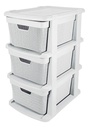 Cajonera Organizador Gavetero 3 Niveles Simil Ratan Blanco