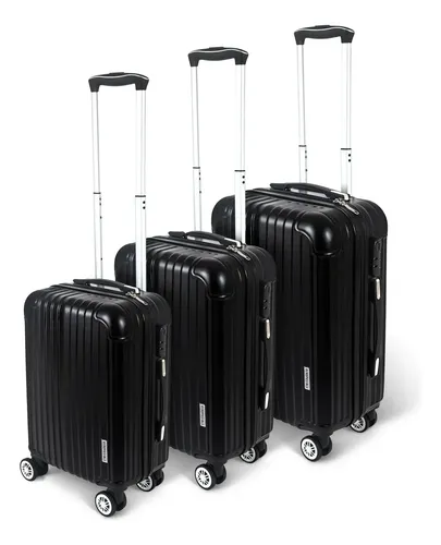 Set 3 Valijas Aeropostable 20 24 28 C/black Ruedas 360 