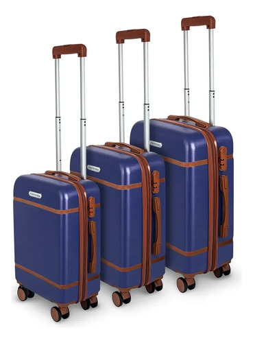 Set 3 Valijas Aeropostales 20 24 28 Rigida C/ Azul