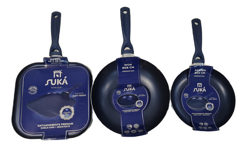 [5660] Set De 3 Piezas Suka Bifera - Sarten 24 Cm - Wok 28 Cm