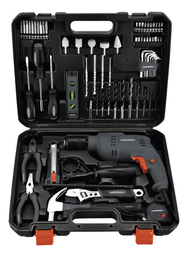 [5256] Taladro Percutor 13mm 650w + Kit Herramientas 122pcs+maletin
