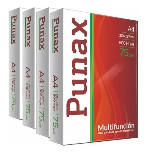 [5335] Resma Papel Punax A4 75 Gr. 500 Hojas Caja X 10 Color Blanco