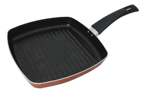 [4699] Bifera Grill Antiadherente 24 Cm Brinox Masala Plata/rojo