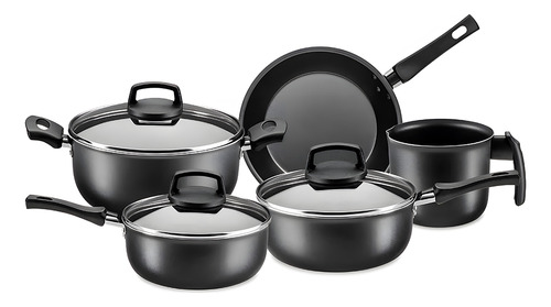 [2621] Batería Cocina Olla Cacerola Aluminio Teflón Safira 5p Mta
