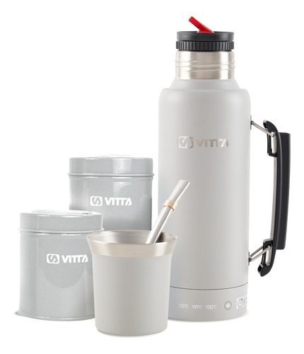 Termo Eléctrico Vitta 1 Litro 2 En 1 Azucarera + Yerbera 