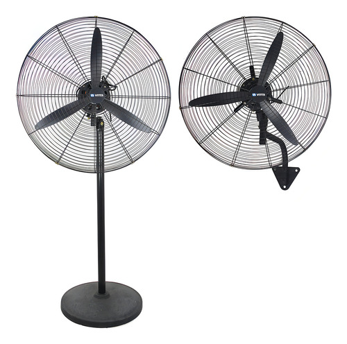 [6205] Ventilador Industrial 30'' Vitta 2 En 1 Pie/ Pared 3 Aspas Negro