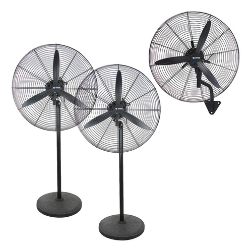 [62052] Combo x2 Ventilador Industrial 30'' Vitta 2 En 1 Pie/ Pared 3 Aspas Negro