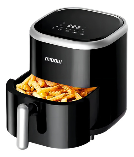 [6648] Freidora De Aire Sin Aceite Midow 3.5 Lts 1200w Display Led Negro